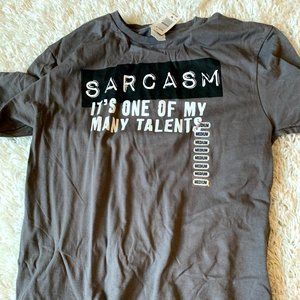 NWT Sarcasm Grey T-Shirt Size Medium Unisex